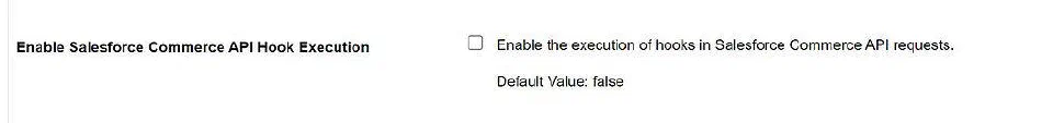 Feature switch screen used to enable SCAPI hooks in Business Manager.