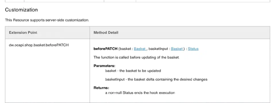Hook documentation showing the exported function name and parameters.