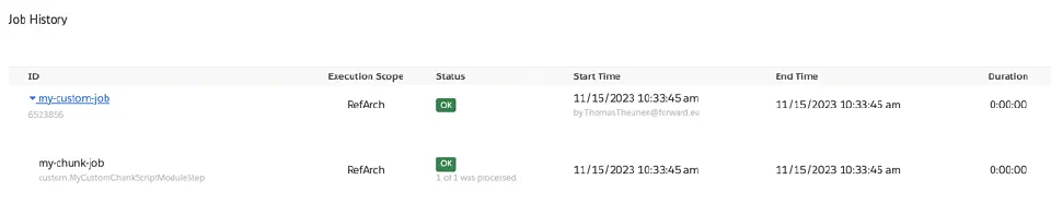 Job status view without total-count information for comparison.