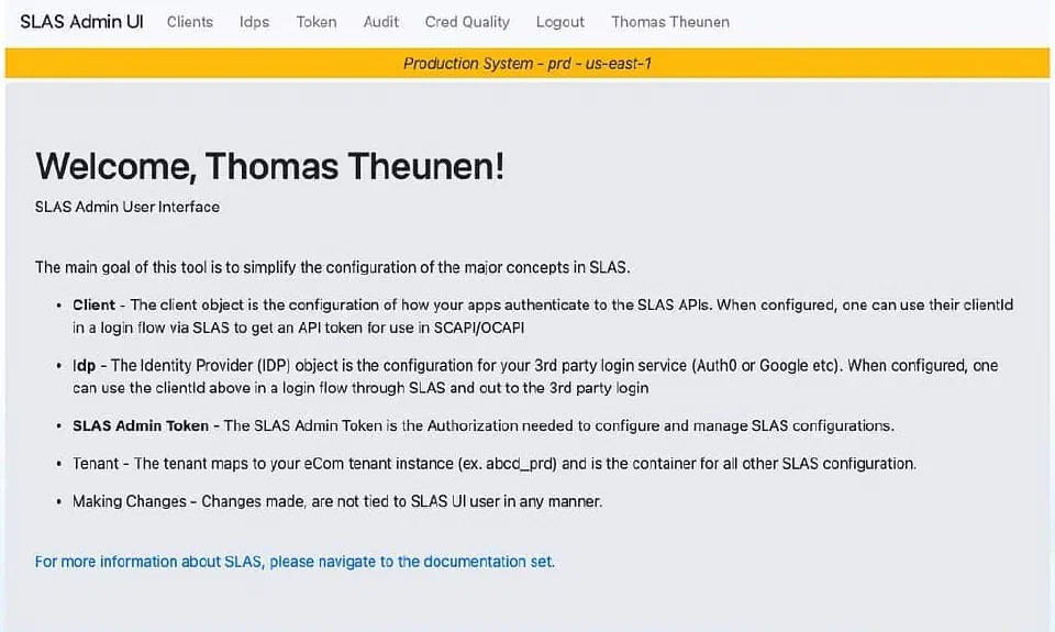 SLAS Admin UI updated in the 23.3 release.