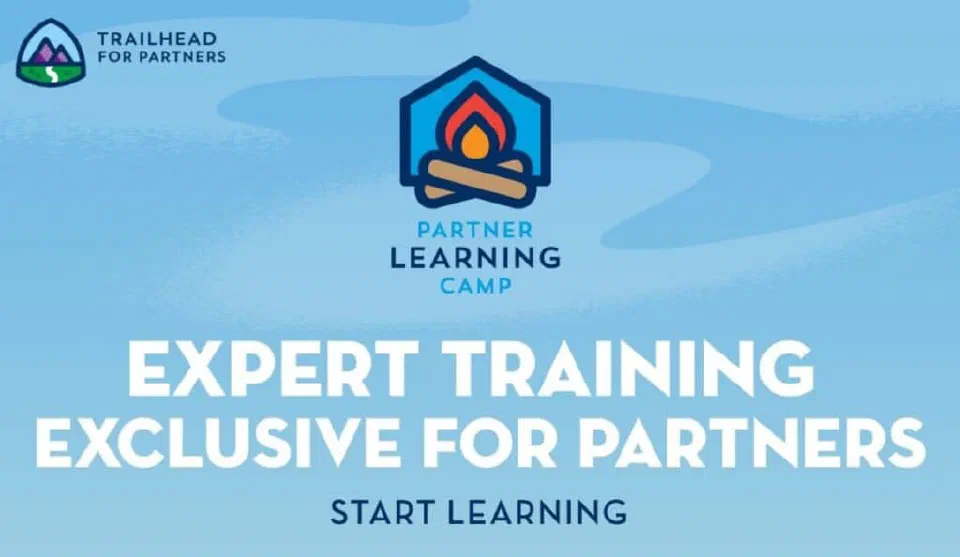 Partner Learning Camp dashboard used to introduce the partner-only training track.