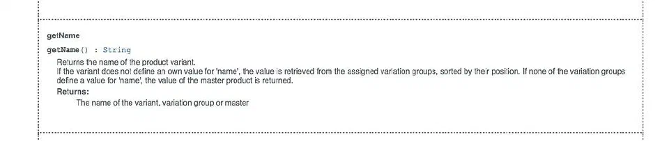 Salesforce B2C Commerce API documentation highlighting variation model fallback behaviour.