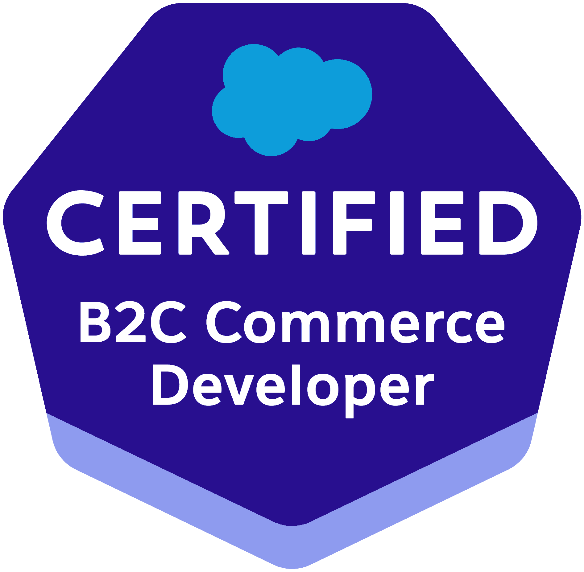 The Certified B2C Commerce Developer badge.