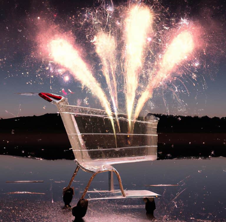 Archive 51 a shopping cart with fireworks