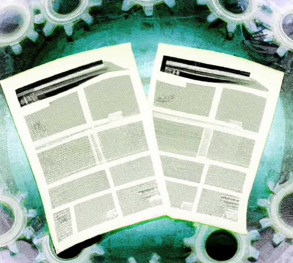 Newsletters surrounded by cogwheels