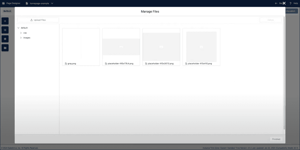Getting to know the SFCC 24.4 Release 1 A screenshot of the Image Picker in Page Designer showing 4 images available to select.